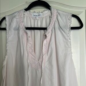 Bella Dahl Pink Chemise with Ruffled V-Neck